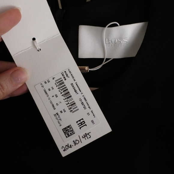 NWT Hugo Boss "Delieta" Wool Black Sheath Dress - Picture 10 of 10